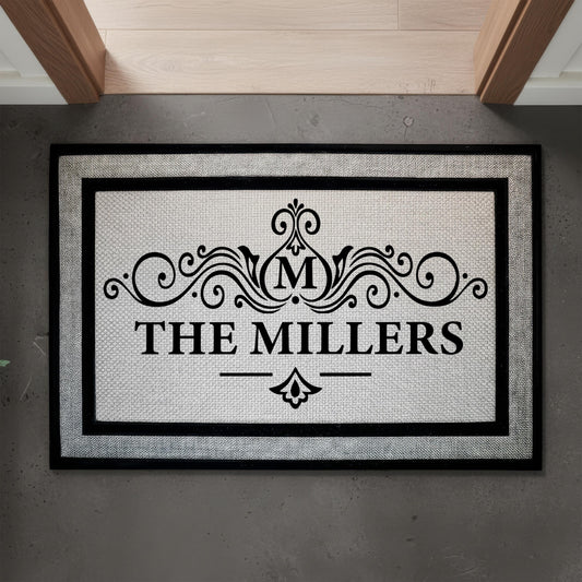 Personalized Last Name & Est. Year Doormat, Elegant Monogram Welcome Mat, Unique Housewarming Gift, New Home Owners Present, Wedding Gifts