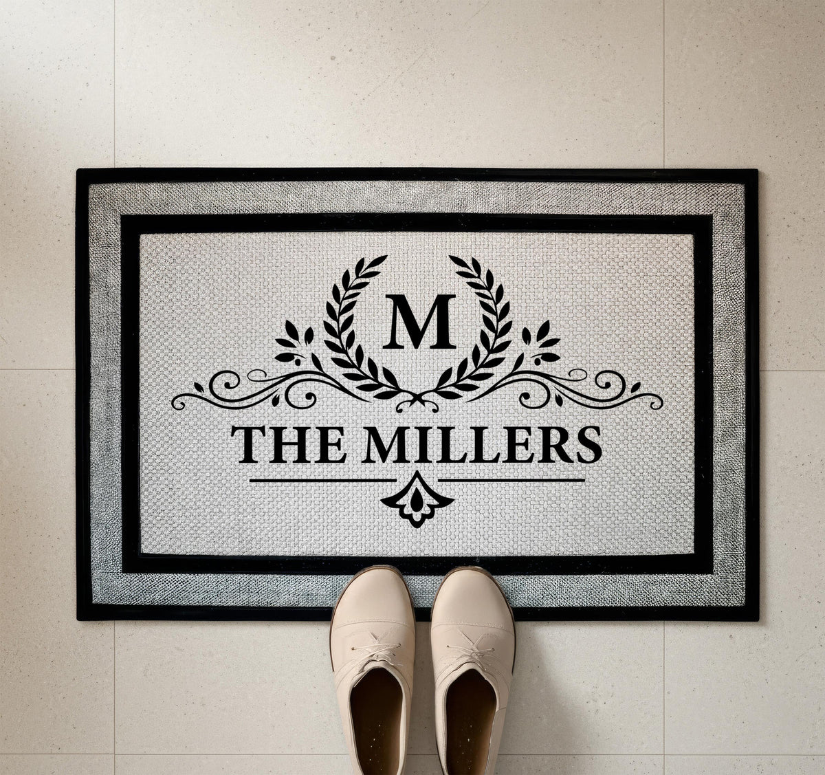 Personalized Last Name & Est. Year Doormat, Elegant Monogram Welcome Mat, Unique Housewarming Gift, New Home Owners Present, Wedding Gifts
