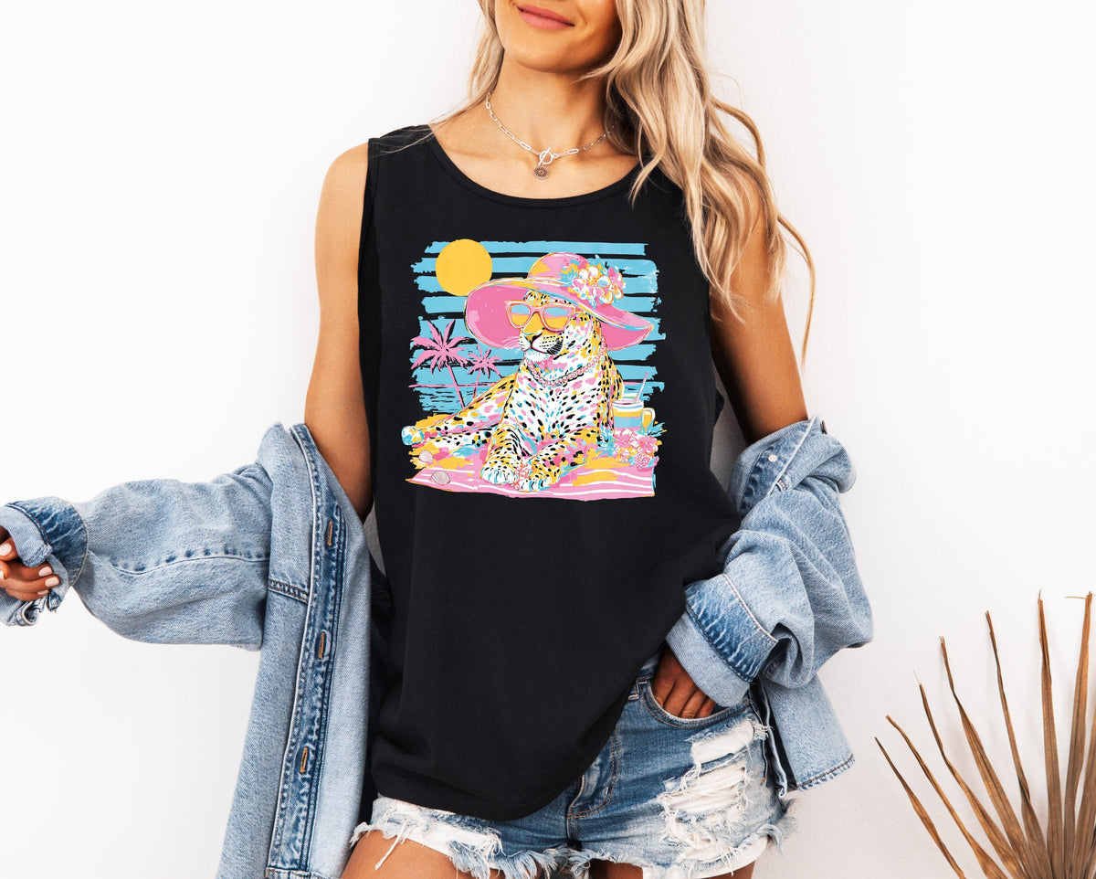 Comfort Colors® Summer Lions Shirt, Cute Summer Top, Women's Beach Vibes T-Shirt
