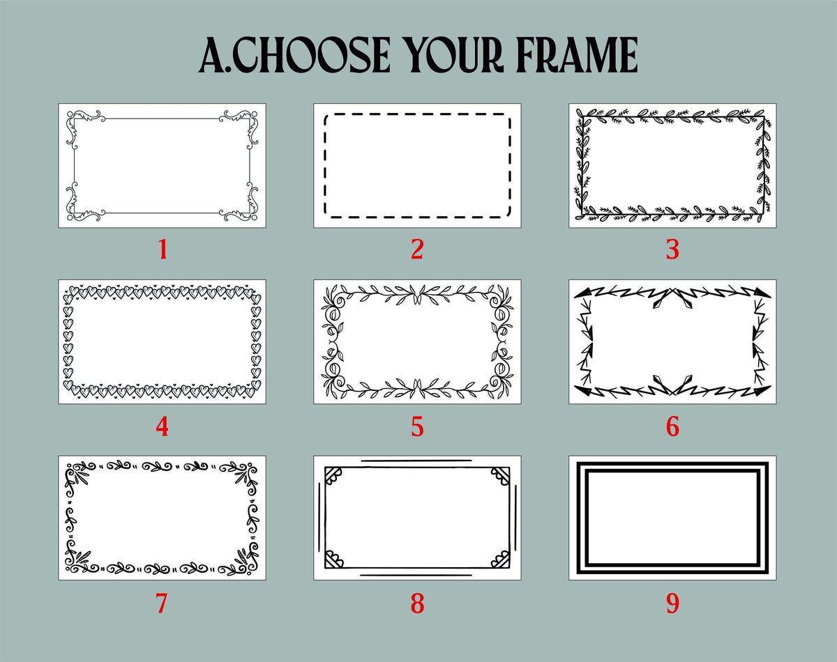 Custom Frame & Font Switchable Insert Welcome Mat