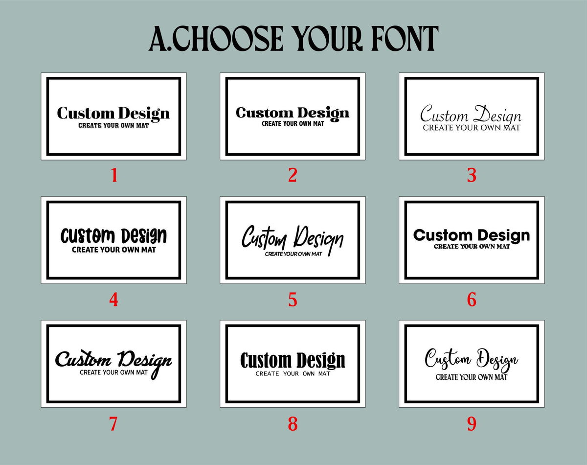 Custom Frame & Font Switchable Insert Welcome Mat