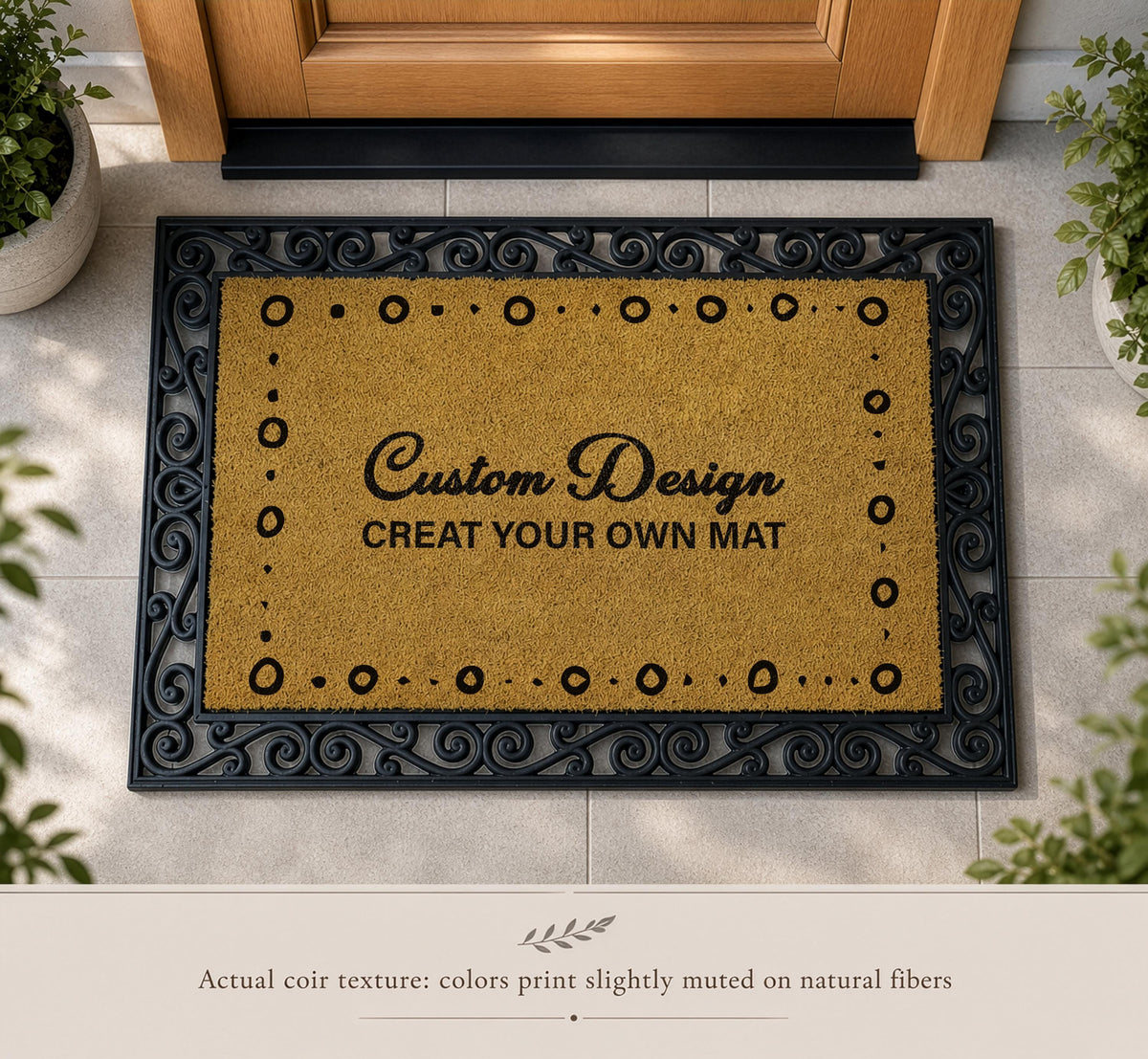 Personalized Frame and Font Interchangeable Doormat, Custom Text Welcome Mat
