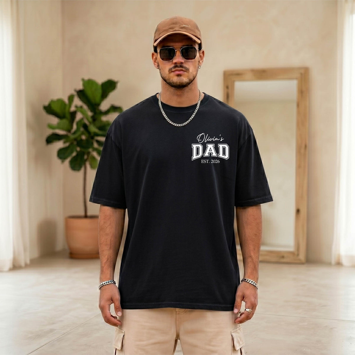 Personalized Dad Gift Shirt, Comfort Colors® Father's Day Est Year Tee, Husband Birthday T-shirt, Custom Daddy Gift