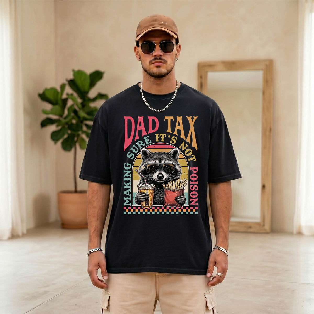 Comfort Colors® Dad Tax Shirt, Funny Raccoon Dad Tee, Fathers Day Gift, Retro Husband Birthday Tees