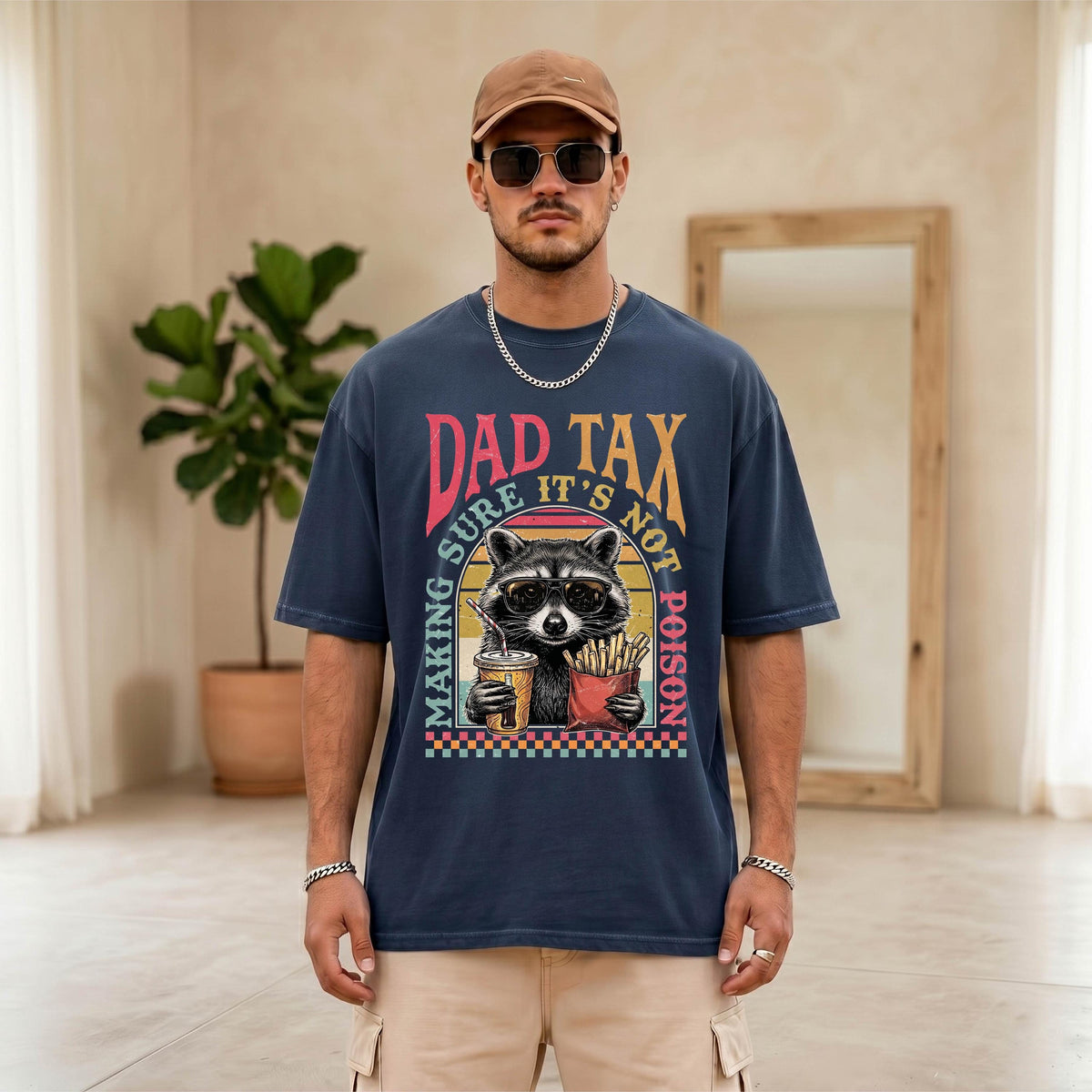 Comfort Colors® Dad Tax Shirt, Funny Raccoon Dad Tee, Fathers Day Gift, Retro Husband Birthday Tees