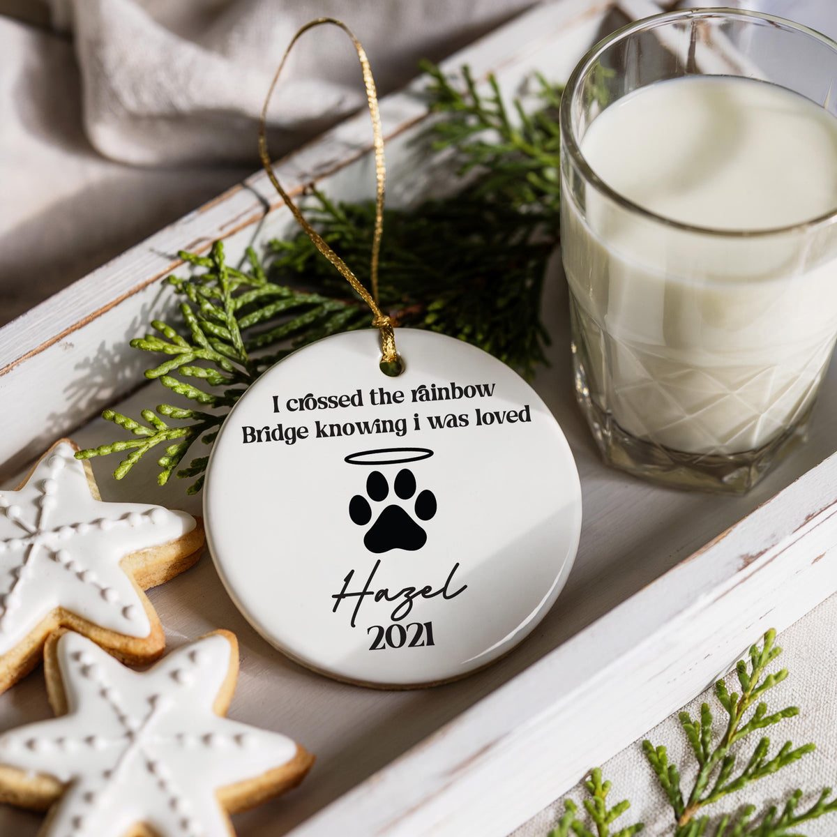 Custom Pet Photo Rainbow Bridge Ornament, Personalized Cat Loss Memorial Keepsake, Pets Remembrance Gift