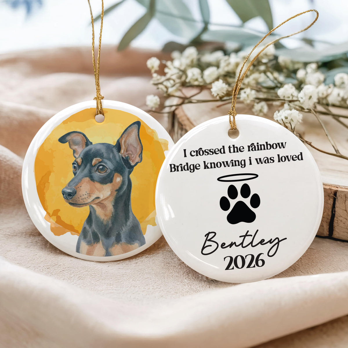 Custom Pet Photo Rainbow Bridge Ornament, Personalized Cat - Dog Loss Memorial Keepsake, Pets Remembrance Gift, Cats - Dogs Lover Present