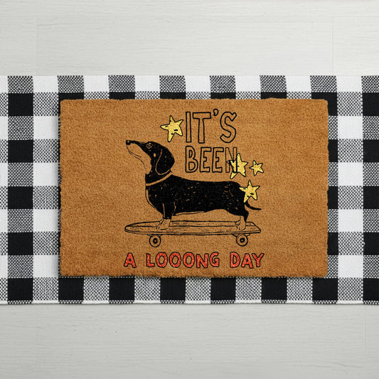 Wiener Dog Welcome Mat, Funny Dachshund Doormat, Dogs Lover Housewarming Gift, Pets Owner Front Porch Coir Rug, Home Entrance Decor