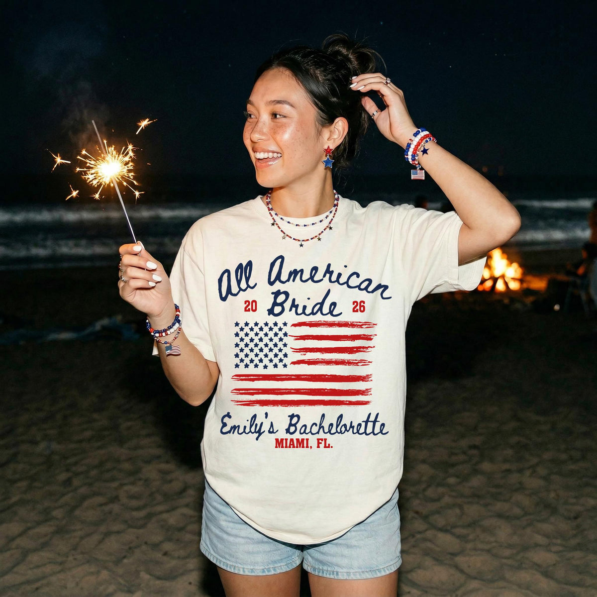 Comfort Colors® American Bride Shirt, 4th of July Bachelorette Tees, USA Bridal Party Tees, Bride Friends T-Shirt