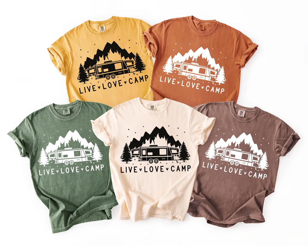 Comfort Colors® Camping Shirt, Camp Vibes Tees, Outdoor Adventure T-shirt, Summer Camp Shirts