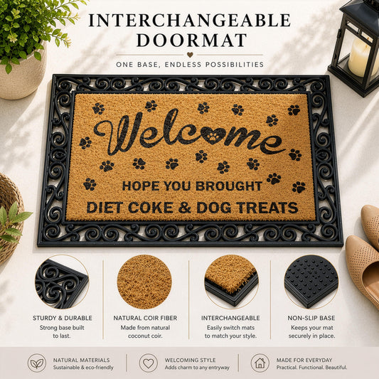 Hope You Brought Diet Coke and Dog Treats Non-Slip Doormat