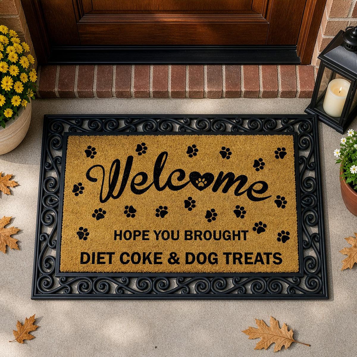 Hope You Brought Diet Coke and Dog Treats Non-Slip Doormat
