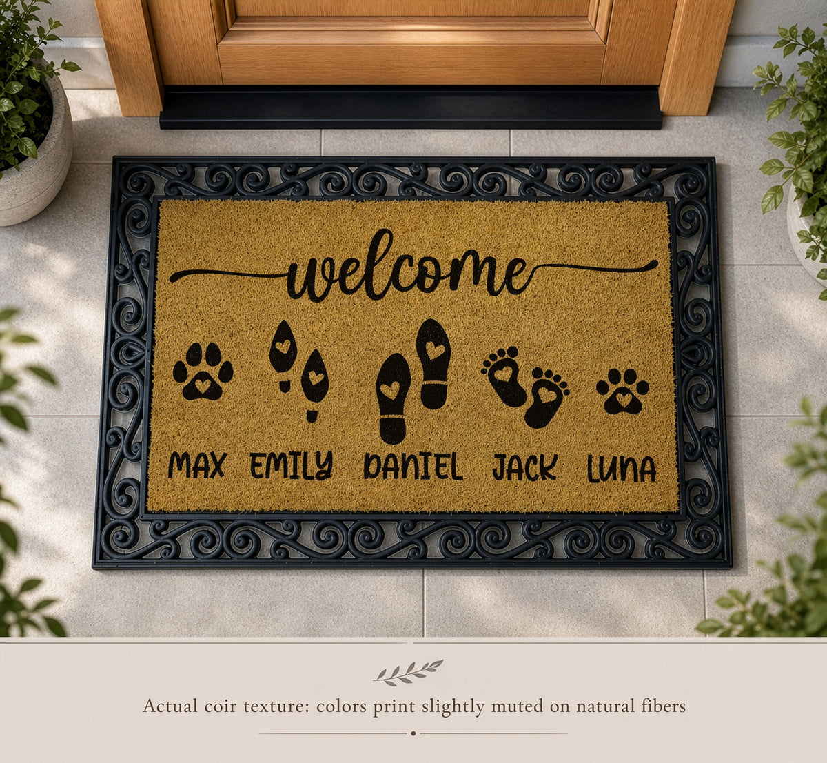 Personalized Pet Family Interchangeable Welcome Mat