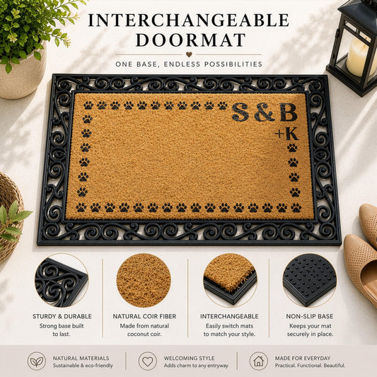 Custom Family and Pet Initial Non-Slip Doormat