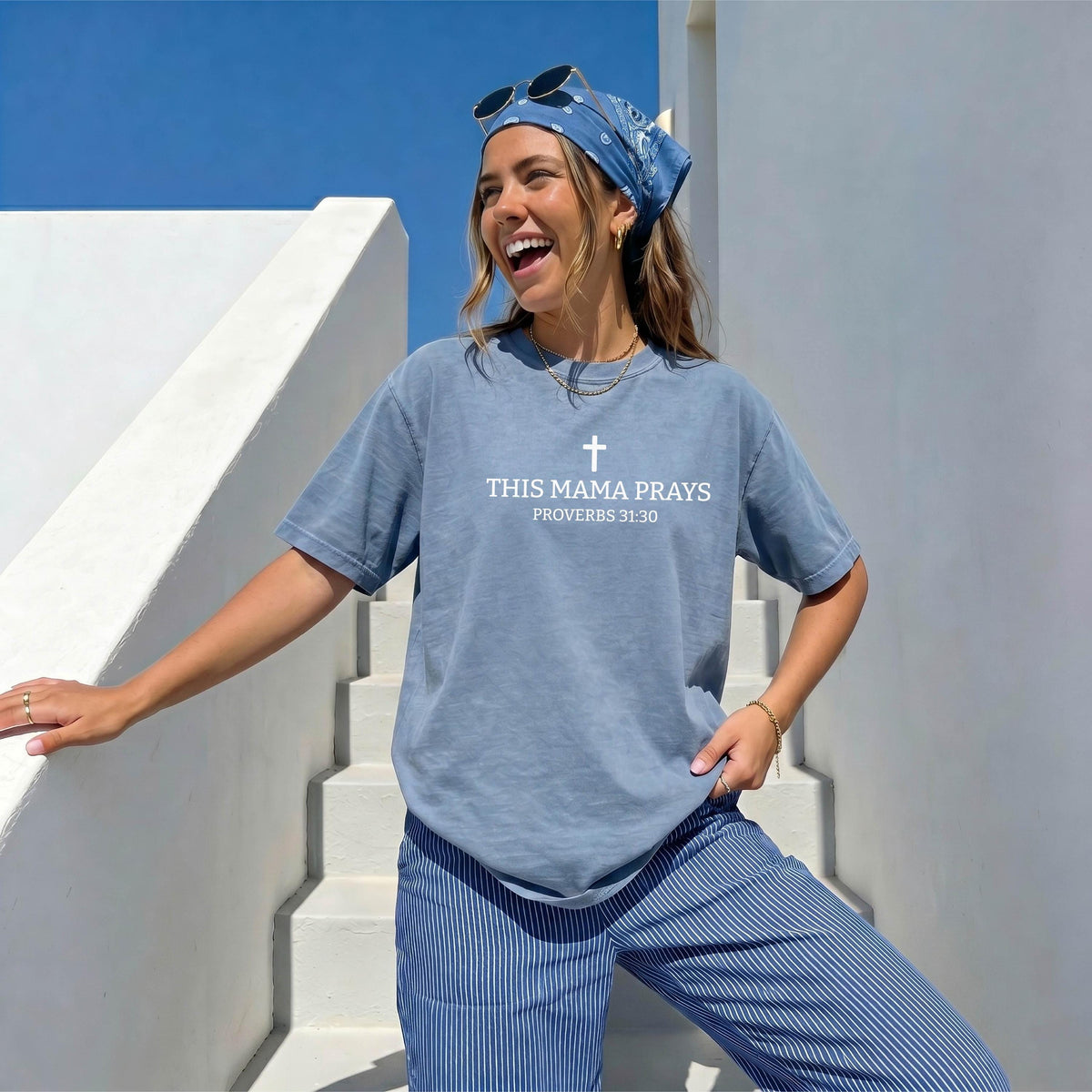 This Mama Prays Comfort Colors® Shirt, Christian Mom Tee, Religious Mama Gift, Bible Verse Tees