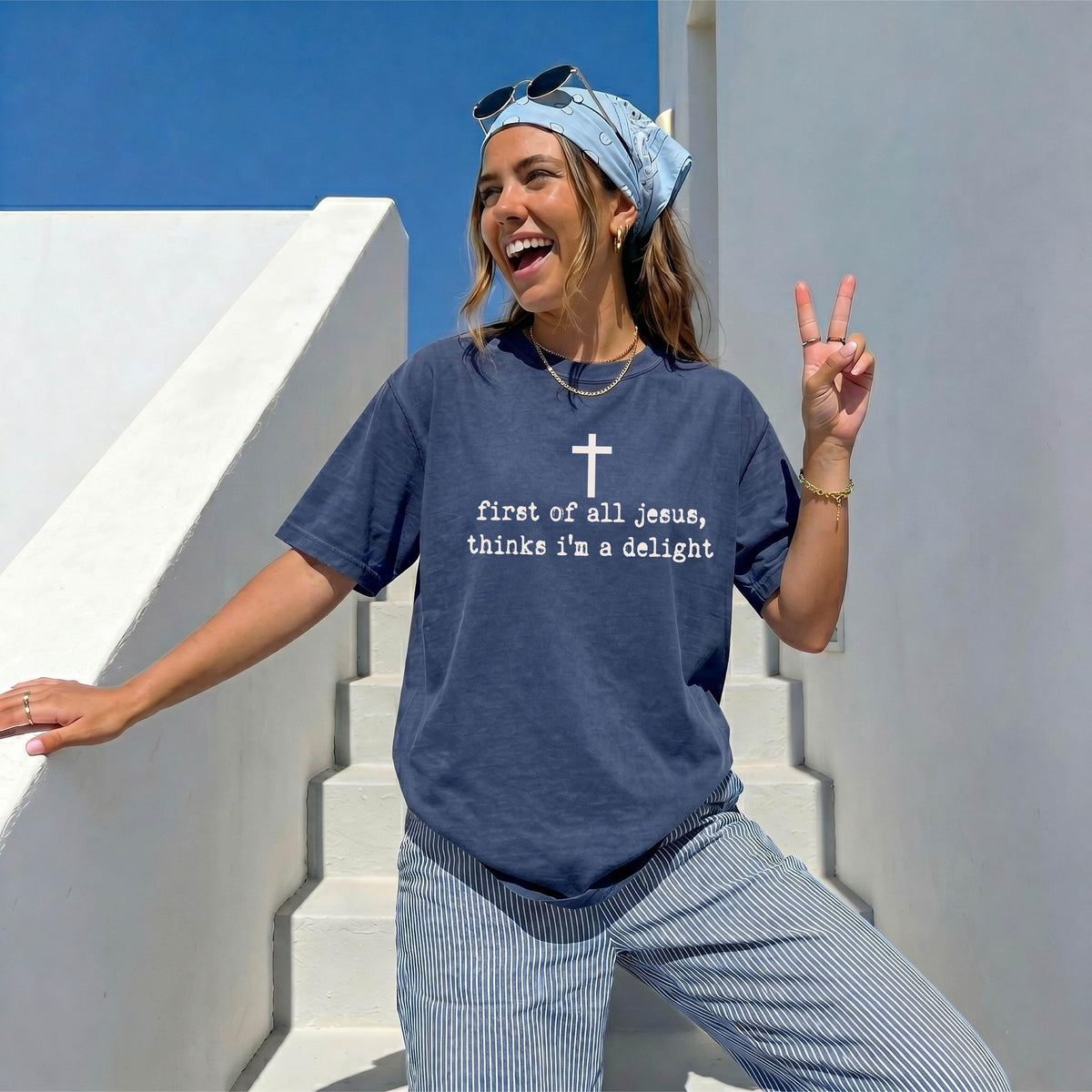 Comfort Colors® Jesus Thinks I'm A Delight Shirt, Humor Faith Woman Gift, Funny Christian Tee, Religious Mama Tees