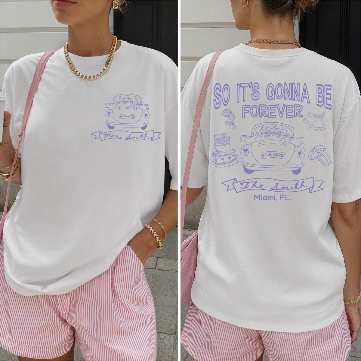 Comfort Colors® Custom Wedding Shirt, Mrs Bride Tee, Just Married Gift, Personalized Bachelorette Tees