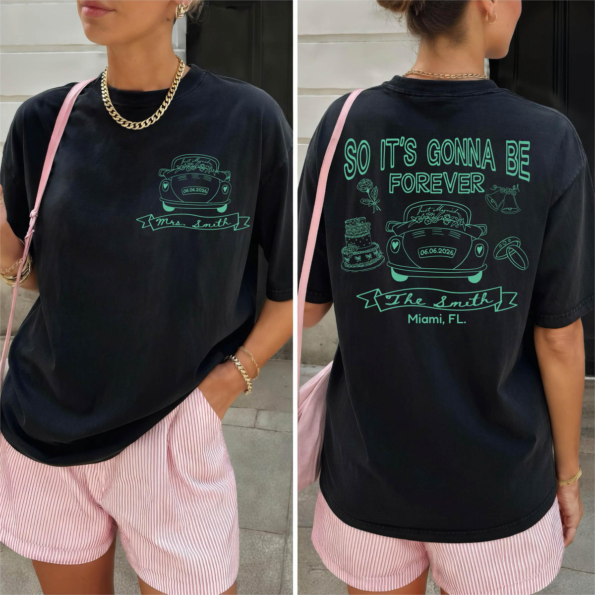 Comfort Colors® Custom Wedding Shirt, Mrs Bride Tee, Just Married Gift, Personalized Bachelorette Tees
