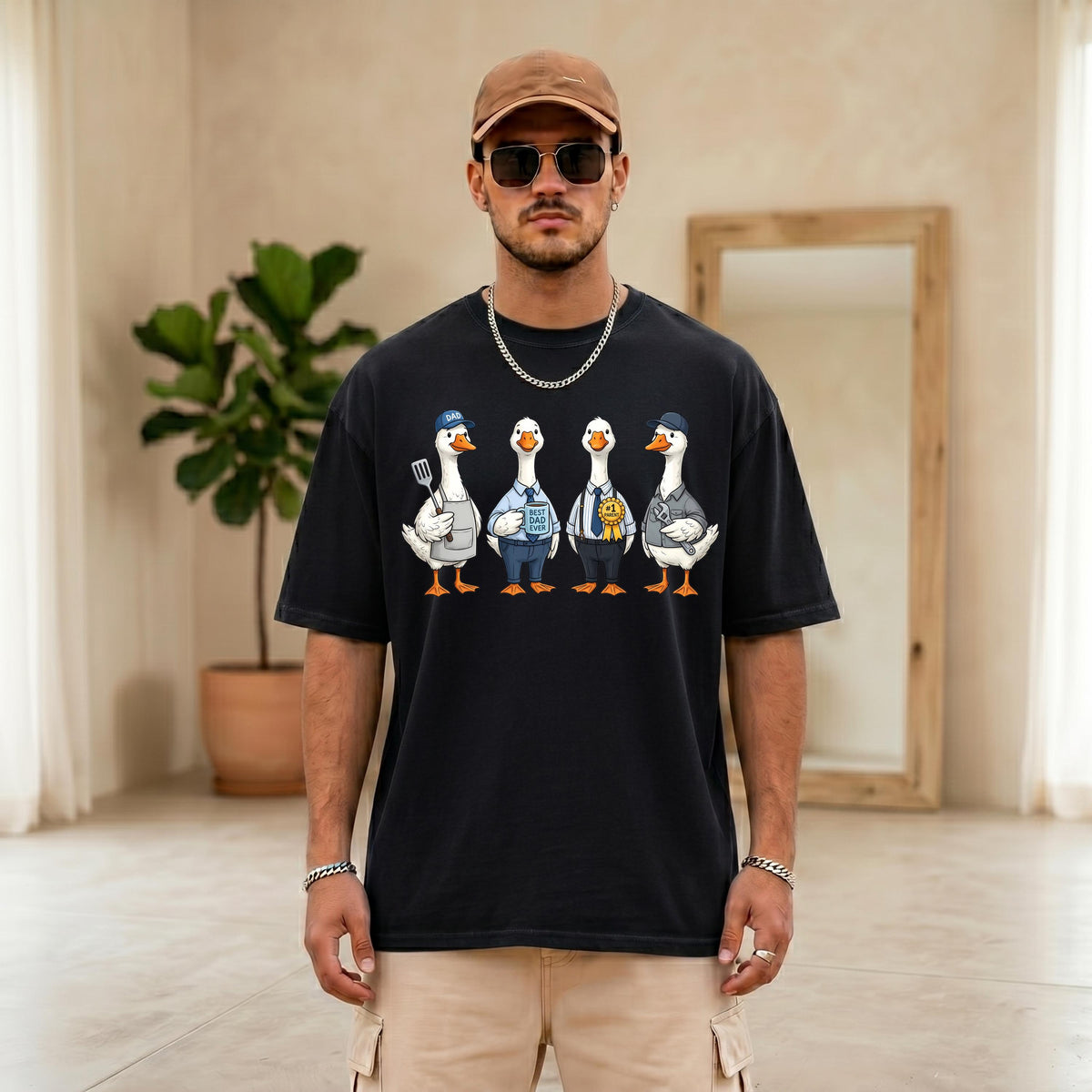 Comfort Colors® Dad Goose Humor T-Shirt, Funny Fathers Day T-shirt, Daddy to be Gift Tees