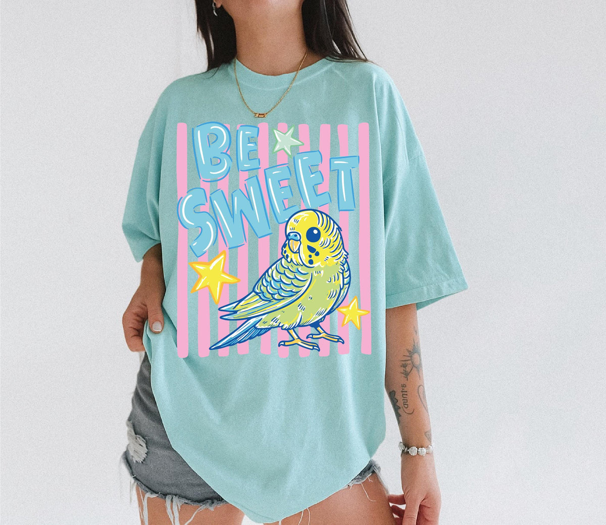 Comfort Colors® Be Sweet Parakeet T-Shirt, Rhyming Teacher Shirt, Retro Budgie Tees, Preppy Bird Sweatshirt, School Farewell Tee