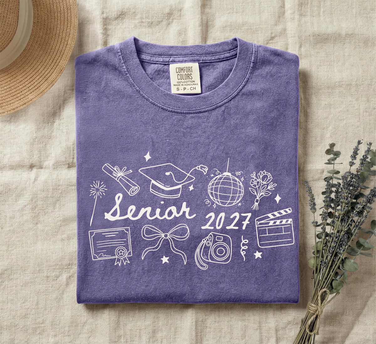 Comfort Colors® Senior 2027 Shirt, Coquette Bow Senior Girl Tee, High School Senior Gift, Class of 2027 Tees