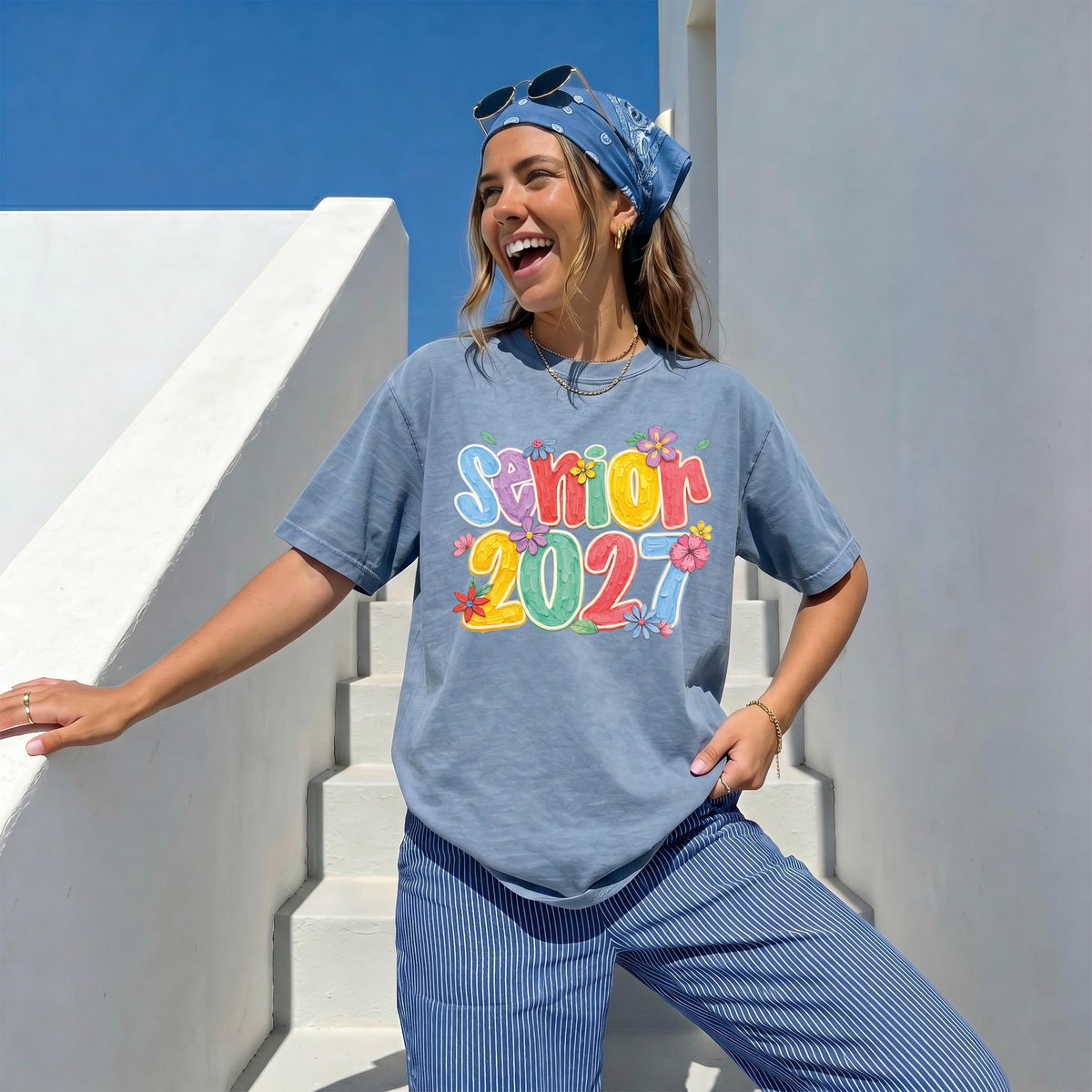 Comfort Colors® Brushstroke Senior 2027 Shirt, Floral Senior Girl Tee, High School Senior Gift, Class of 2027 Tees