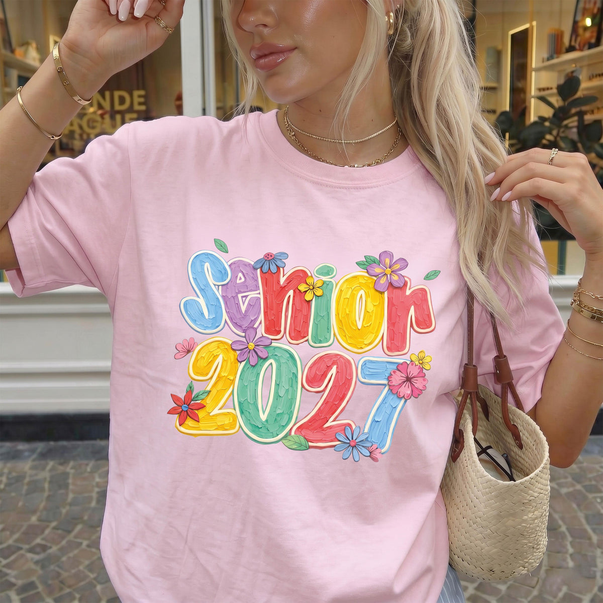 Comfort Colors® Brushstroke Senior 2027 Shirt, Floral Senior Girl Tee, High School Senior Gift, Class of 2027 Tees