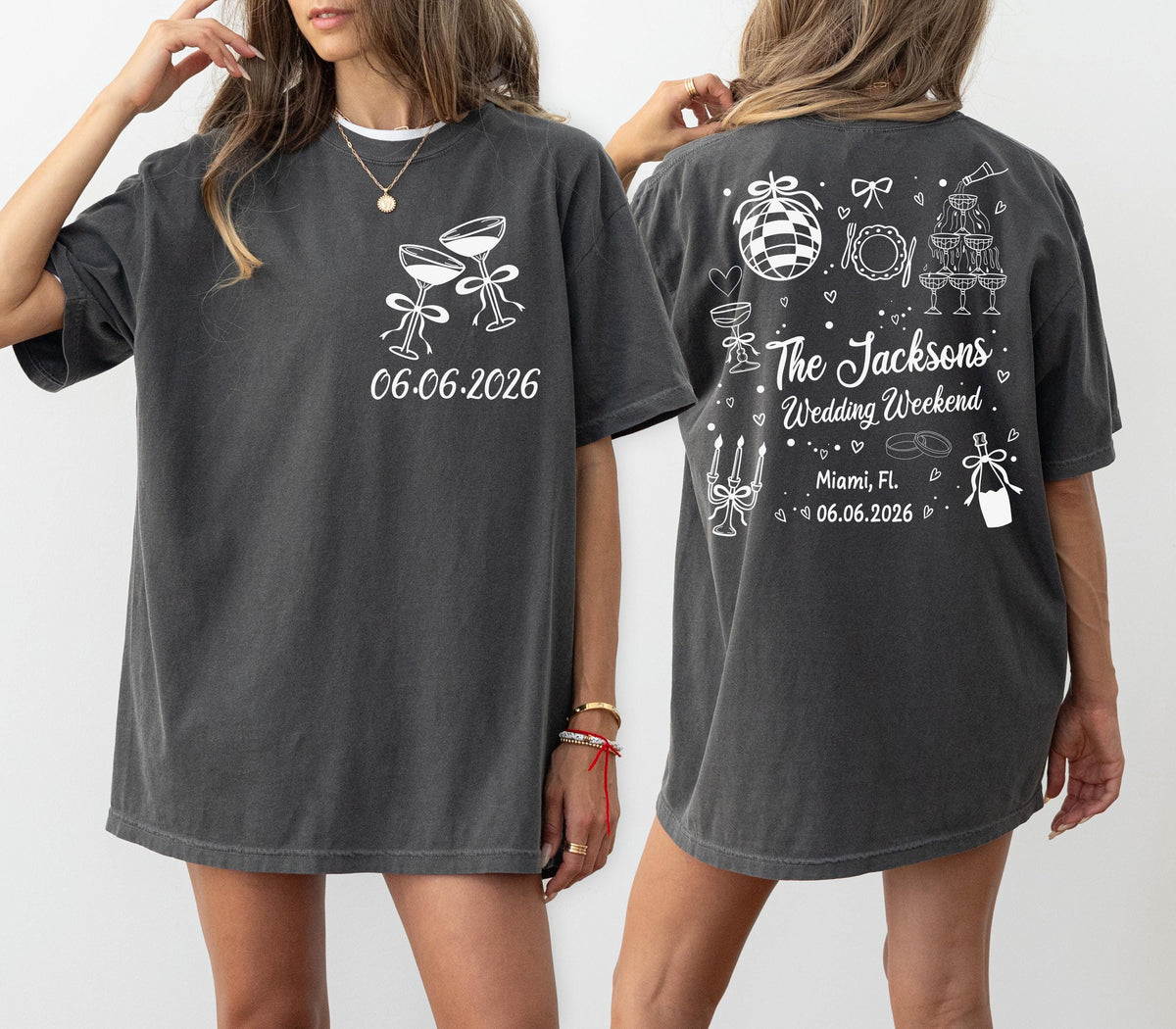 Comfort Colors® Custom Wedding Weekend Shirt, Bachelorette Party Gift, Bride Tribe T-Shirt, Wedding Date Tees