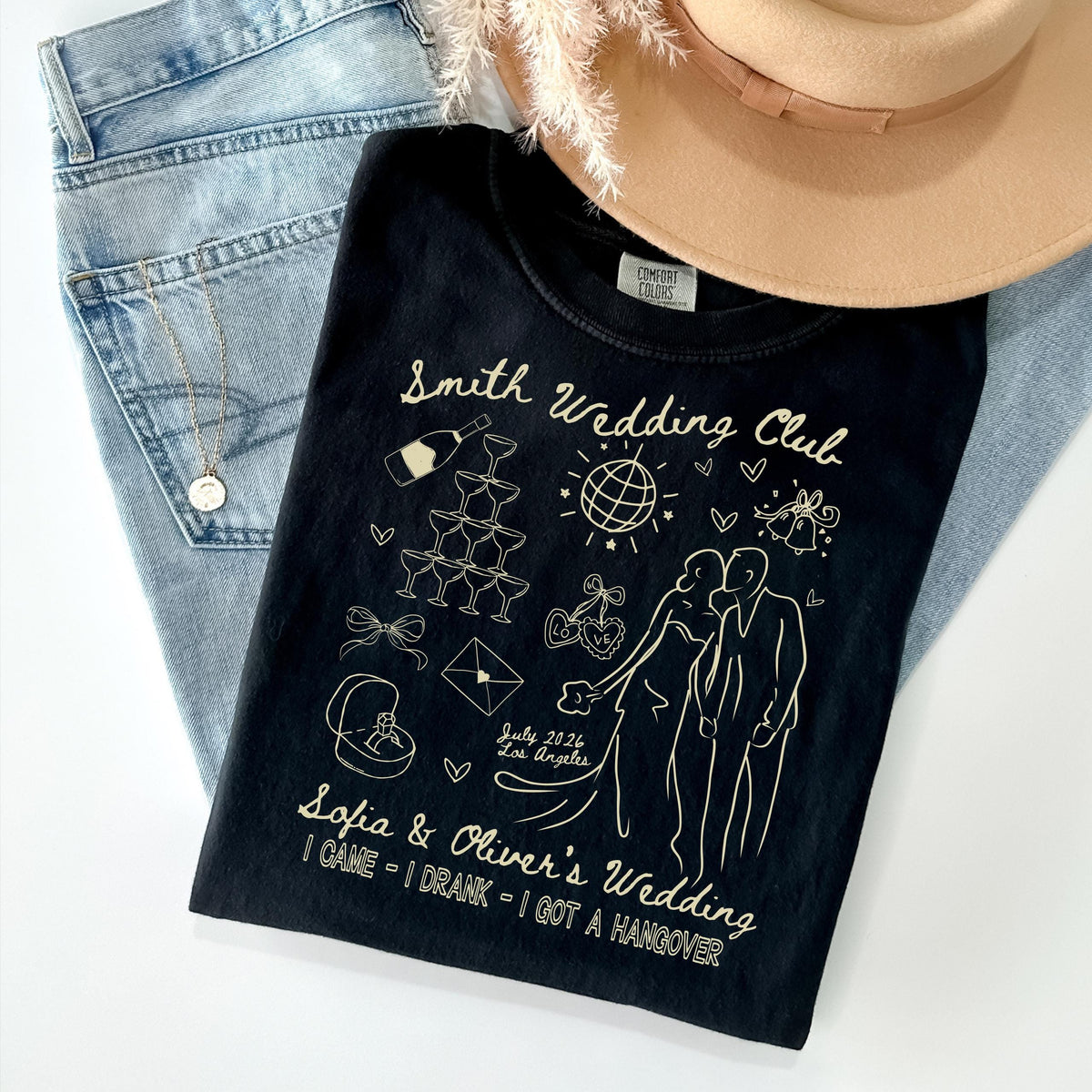 Comfort Colors® Custom Wedding Guest Shirt, Bachelorette Party Tee, Wedding Weekend Gift Tees, Just Wedding T-Shirt