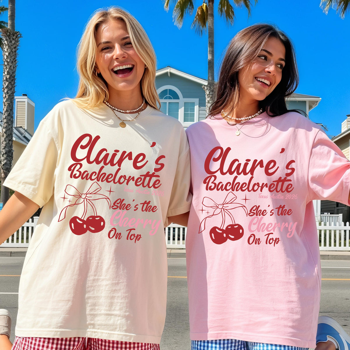 Comfort Colors® Personalized Bride to Be T-Shirt, Coquette Bow Bachelorette Party Tee