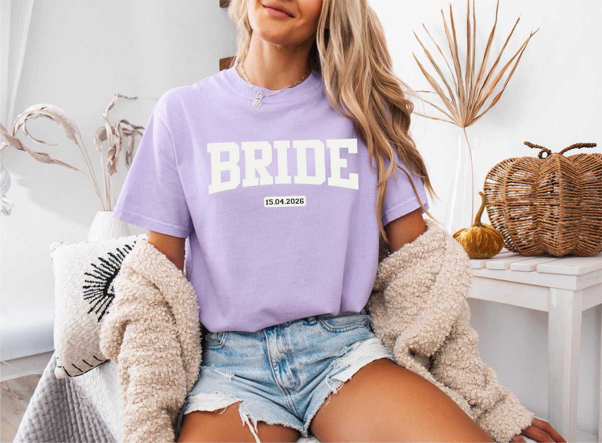 Custom Bride and Groom Comfort Colors® Shirts, Personalized Wedding Party Tee, Honeymoon Couple Matching Gift