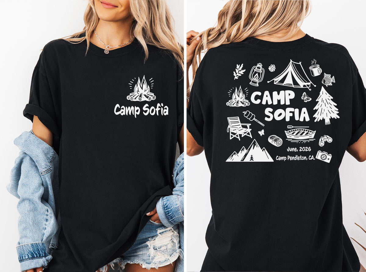 Comfort Colors® Camp Bachelorette Shirt, Custom Bride Team Camping T-Shirt, Lake Themed Bridal Party Tees