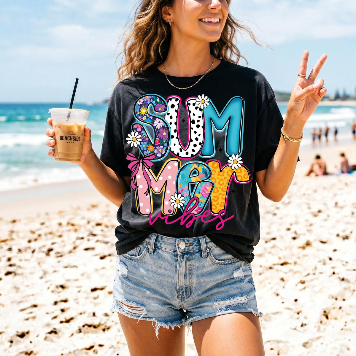 Comfort Colors® Summer Vibes Shirt, Beach T-Shirt, Sun and Sea T-Shirt, Summer Women Tee