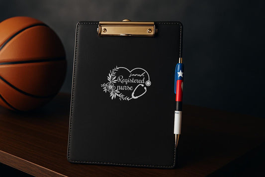 Personalized Vegan Leather Clipboard, Engraved Nurse Gift