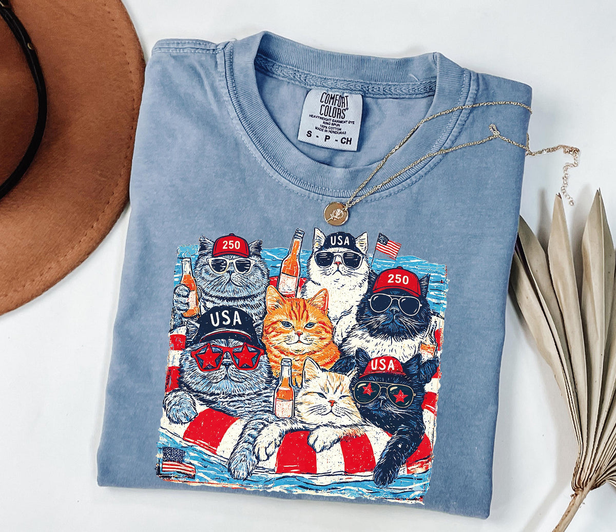 Patriotic Cats 250th Anniversary Shirt