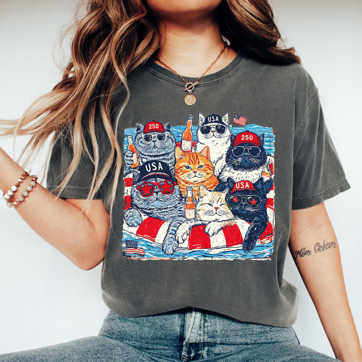 Patriotic Cats 250th Anniversary Shirt