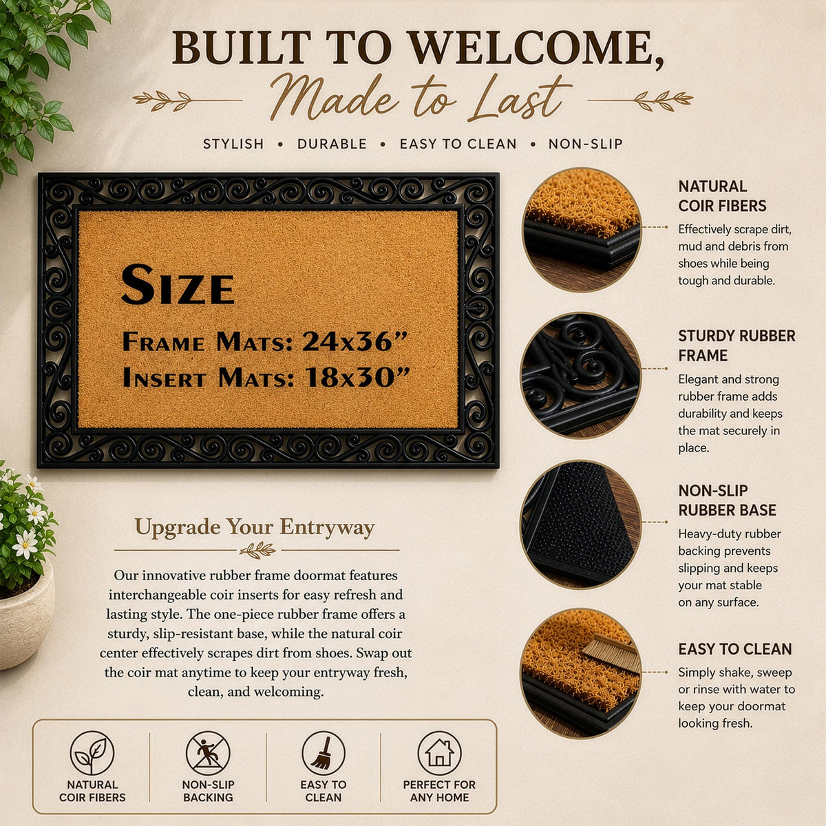 Personalized May God Bless Our Home Welcome Interchangeable Set Doormat