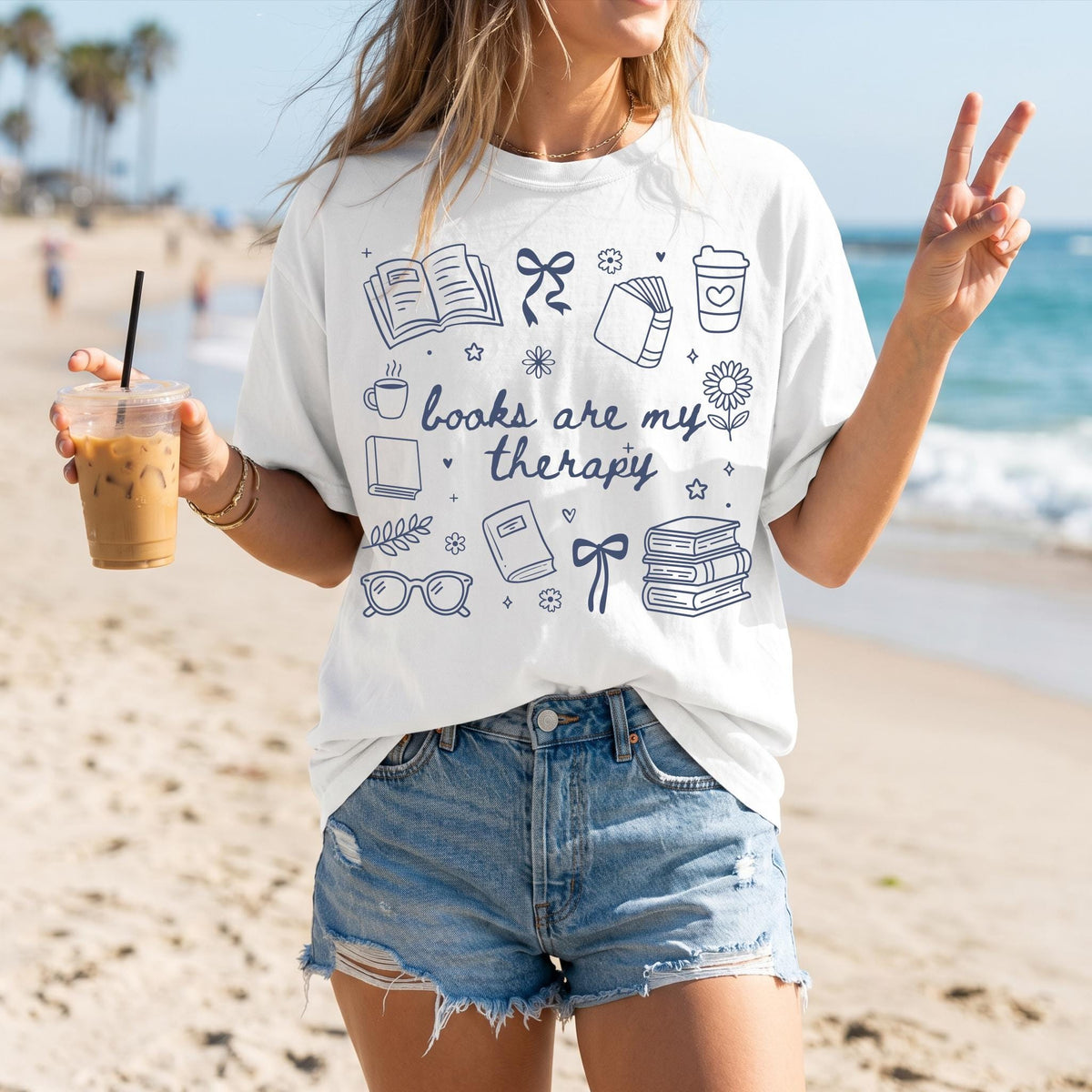 Comfort Colors® T-shirt, Books Are My Therapy Shirt, Reading Lover Crewneck, Bookish Girls Tees