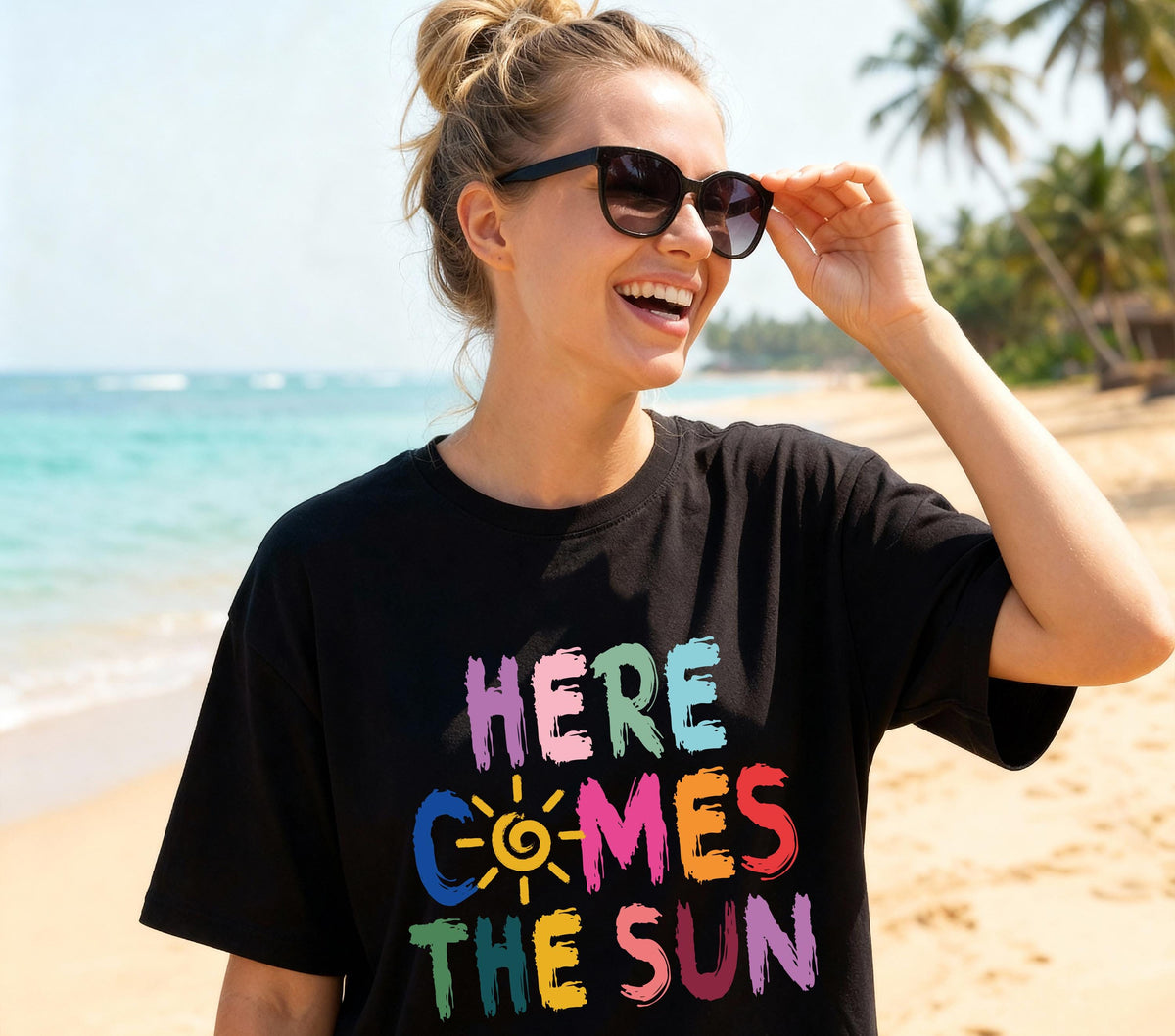 Comfort Colors® Colorful Sun Shirt, Boho Summer T-Shirt, Beach Vacation Tee