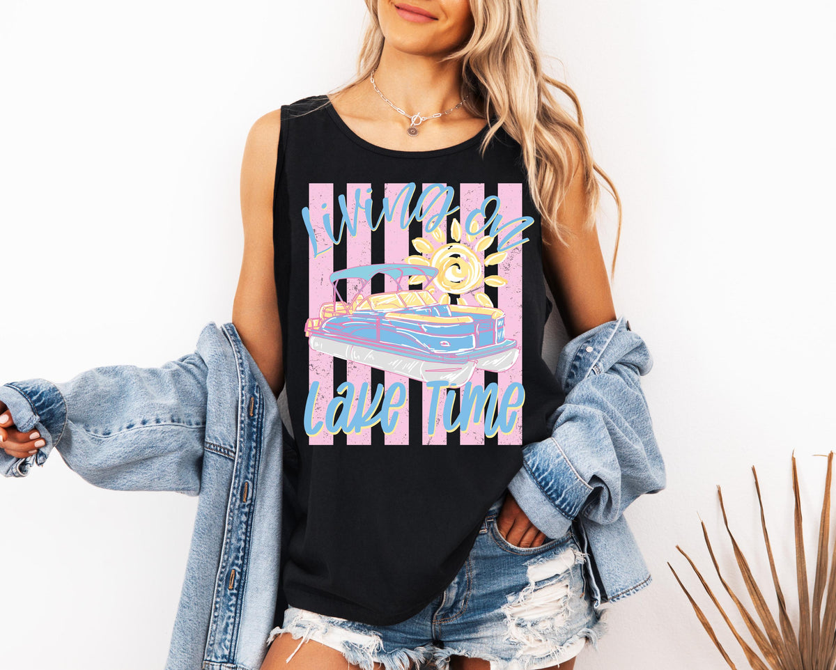 Lake Trip Tank Top, Comfort Colors® Summer Beach Tops, Summer Vacation Shirts, River Time Tees