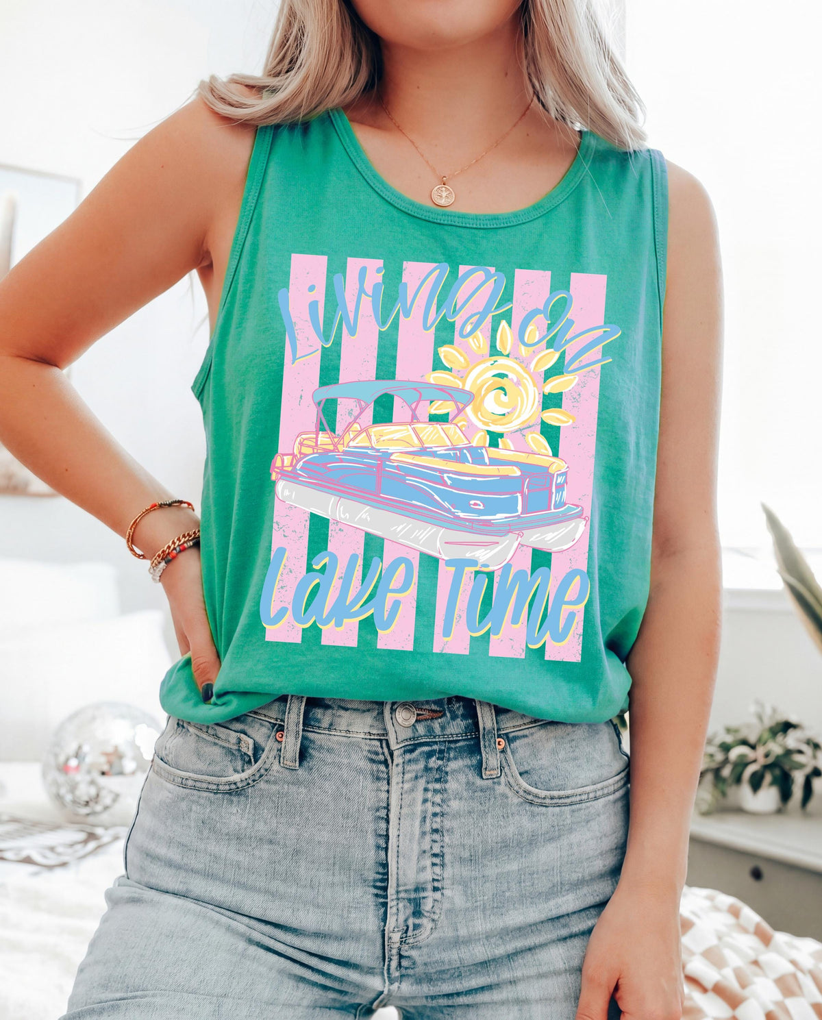 Lake Trip Tank Top, Comfort Colors® Summer Beach Tops, Summer Vacation Shirts, River Time Tees