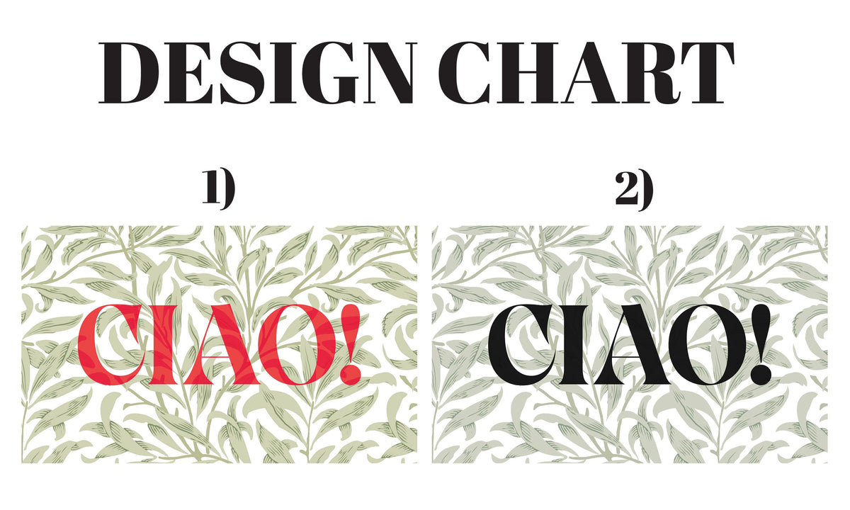 Ciao! Italian Welcome Mat, Modern Leaf Pattern Hello Doormat, Greetings Housewarming Gift