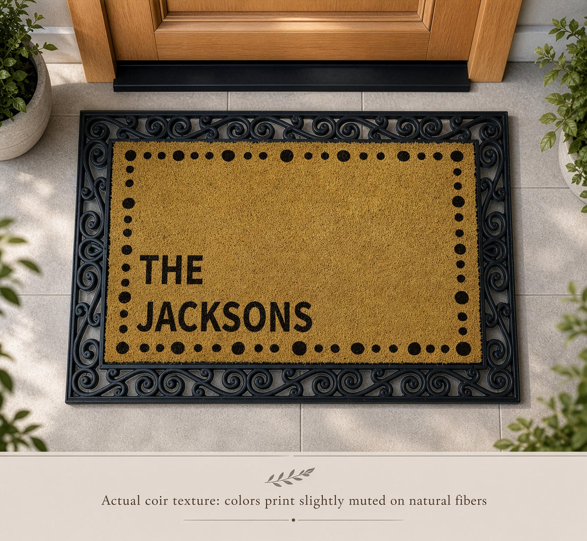 Personalized Framed Interchangeable Doormat, Custom Family Name Welcome Mat