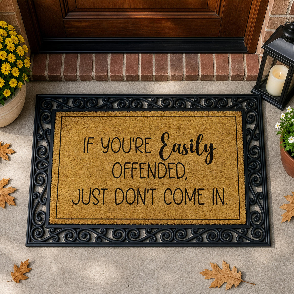 Sarcastic Interchangeable Welcome Mat, If You're Easily Offended Just Don't Come In Doormat