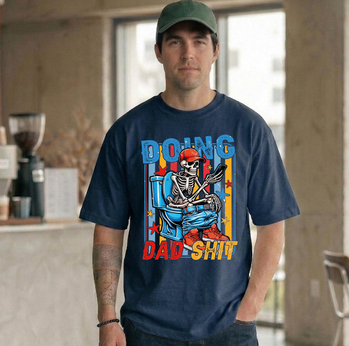 Doing Dad Shit Skeleton Graphic Shirt