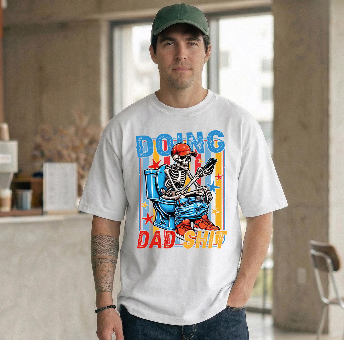 Doing Dad Shit Skeleton Graphic Shirt