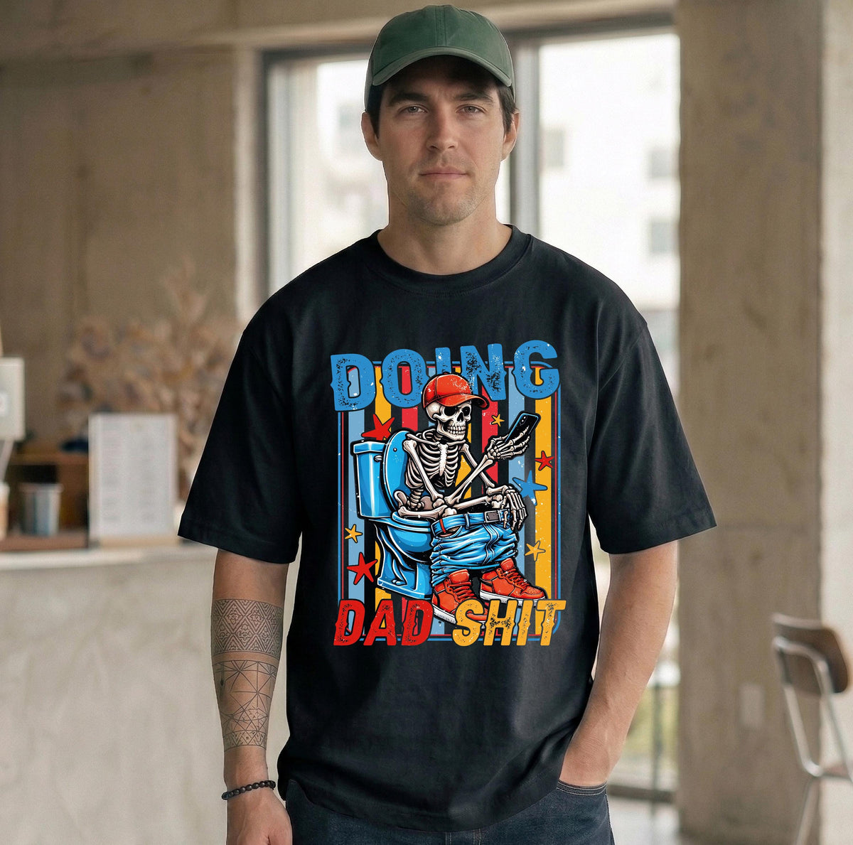 Doing Dad Shit Skeleton Graphic Shirt