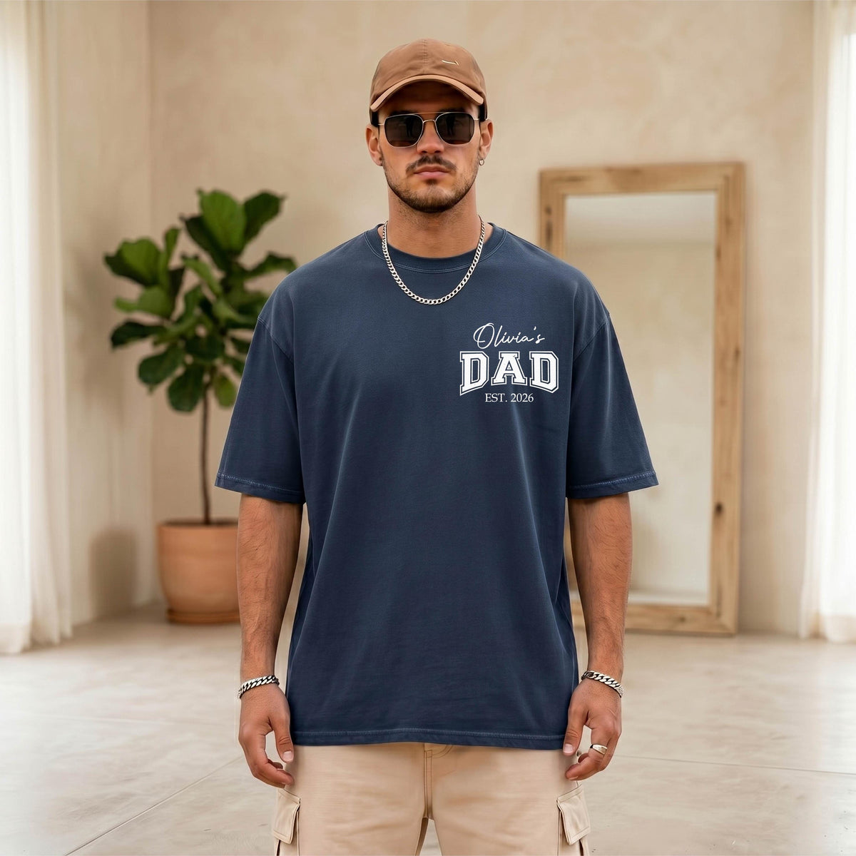 Personalized Dad Gift Shirt, Comfort Colors® Father's Day Est Year Tee, Husband Birthday T-shirt, Custom Daddy Gift