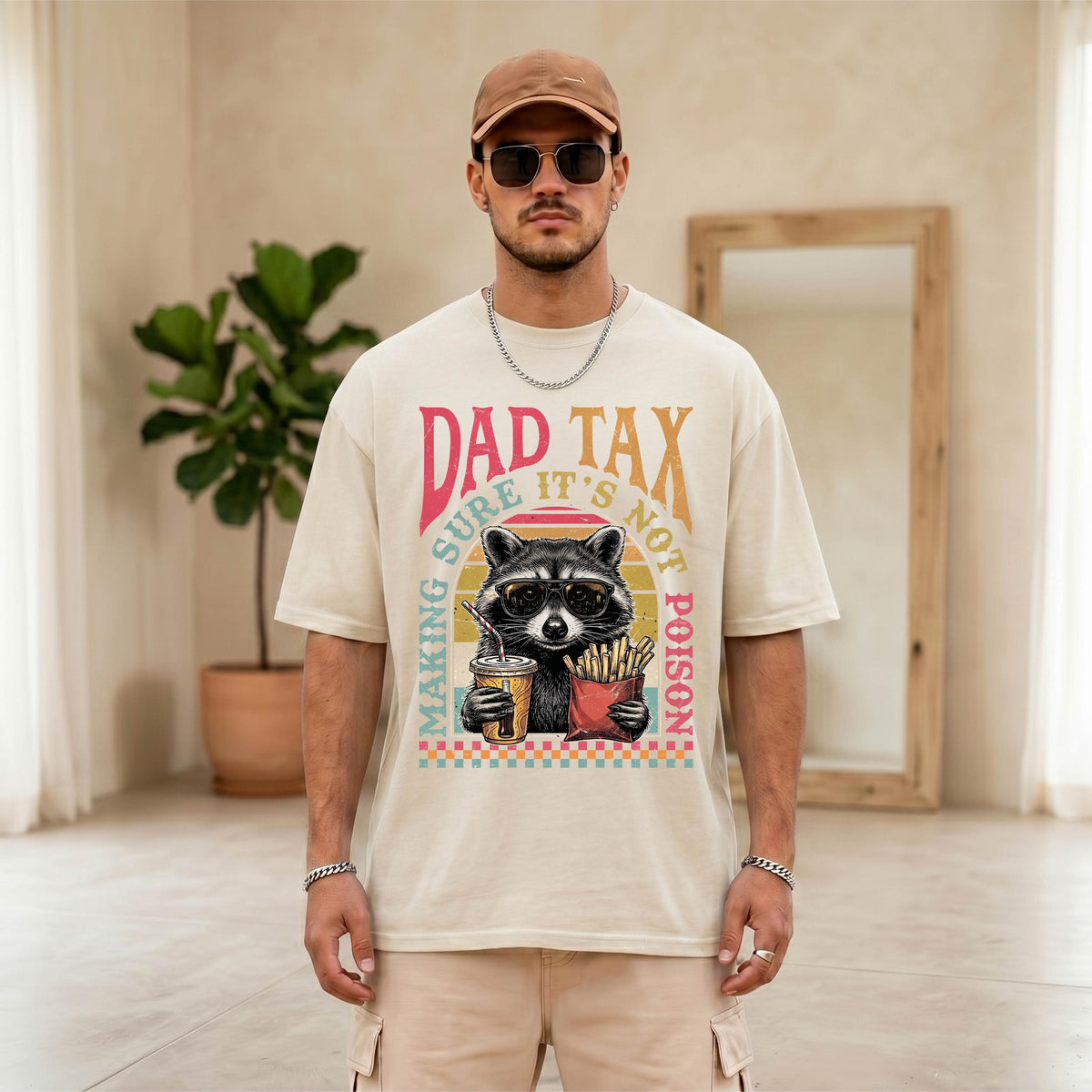 Comfort Colors® Dad Tax Shirt, Funny Raccoon Dad Tee, Fathers Day Gift, Retro Husband Birthday Tees