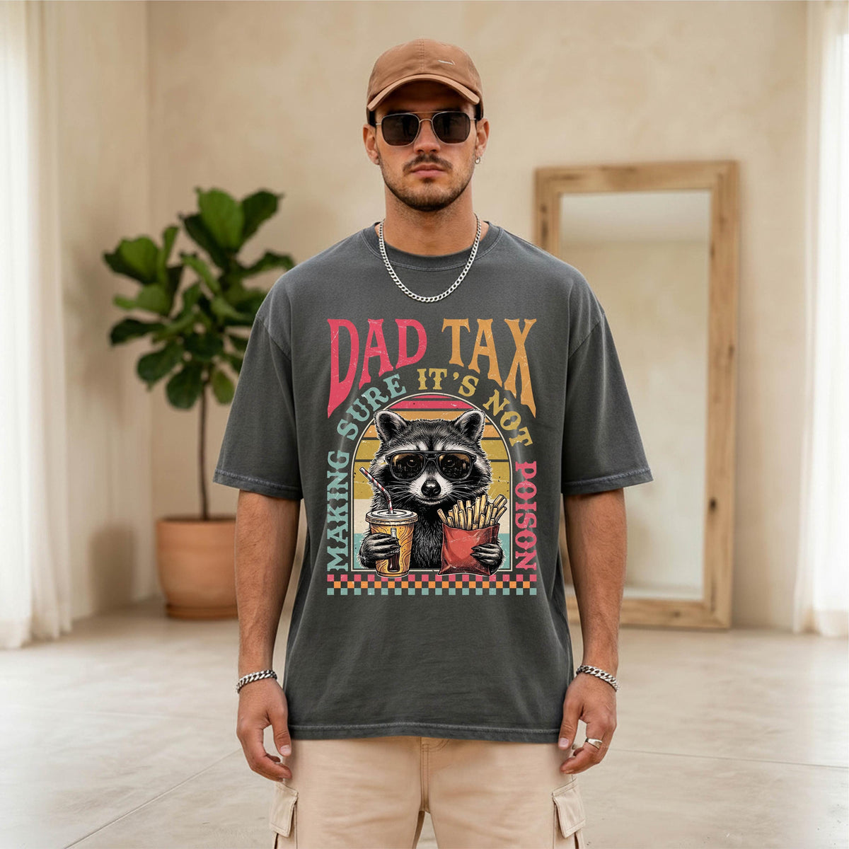 Comfort Colors® Dad Tax Shirt, Funny Raccoon Dad Tee, Fathers Day Gift, Retro Husband Birthday Tees